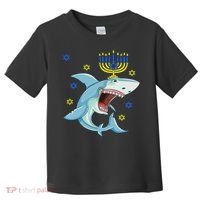 Hanukkah Menorah Shark Funny Chanukah Jewish Gift Toddler T-Shirt thumb 0