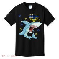 Hanukkah Menorah Shark Funny Chanukah Jewish Gift Kids T-Shirt thumb 0