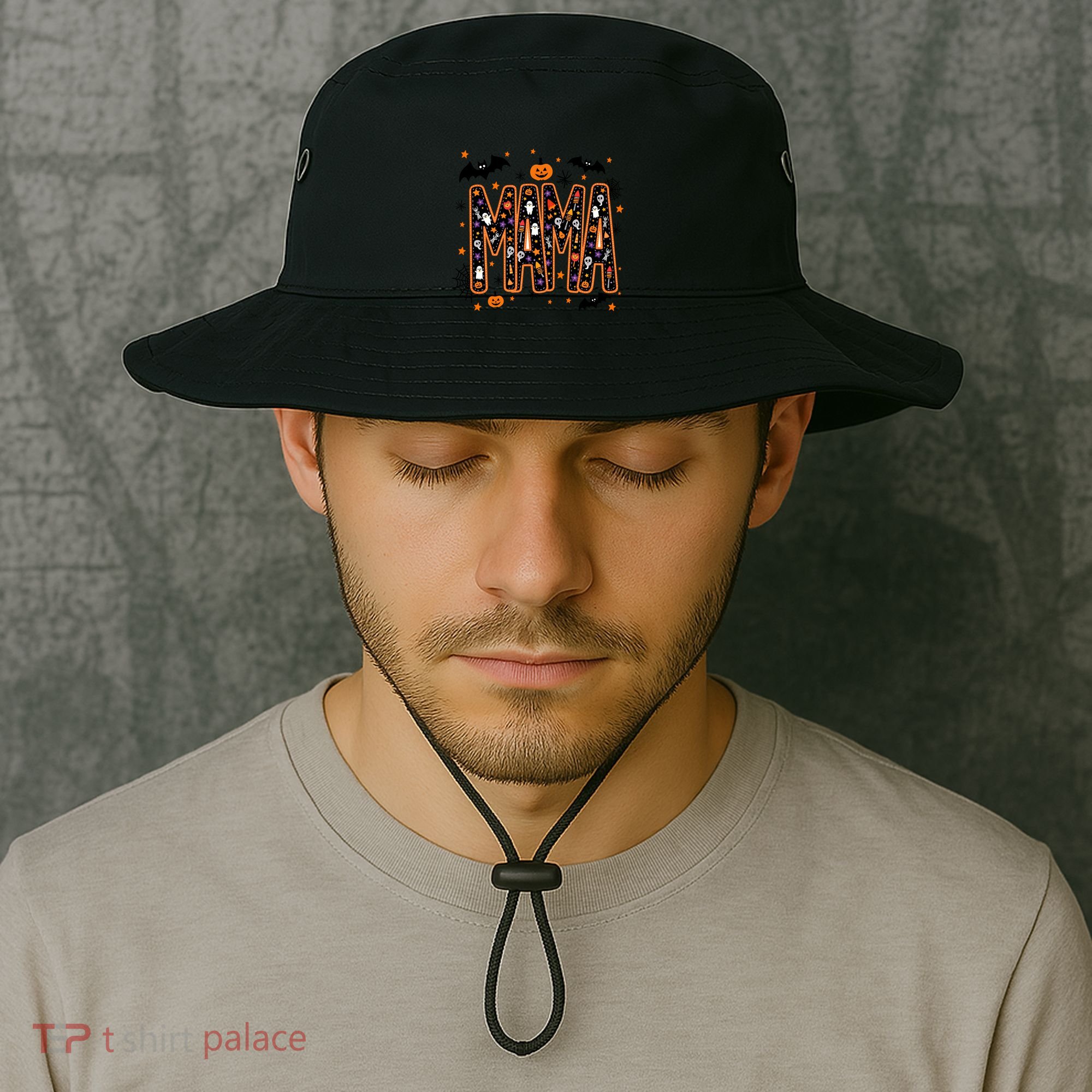 Halloween Mama Spooky Vibes Mama With Spider Gift Bucket Hat