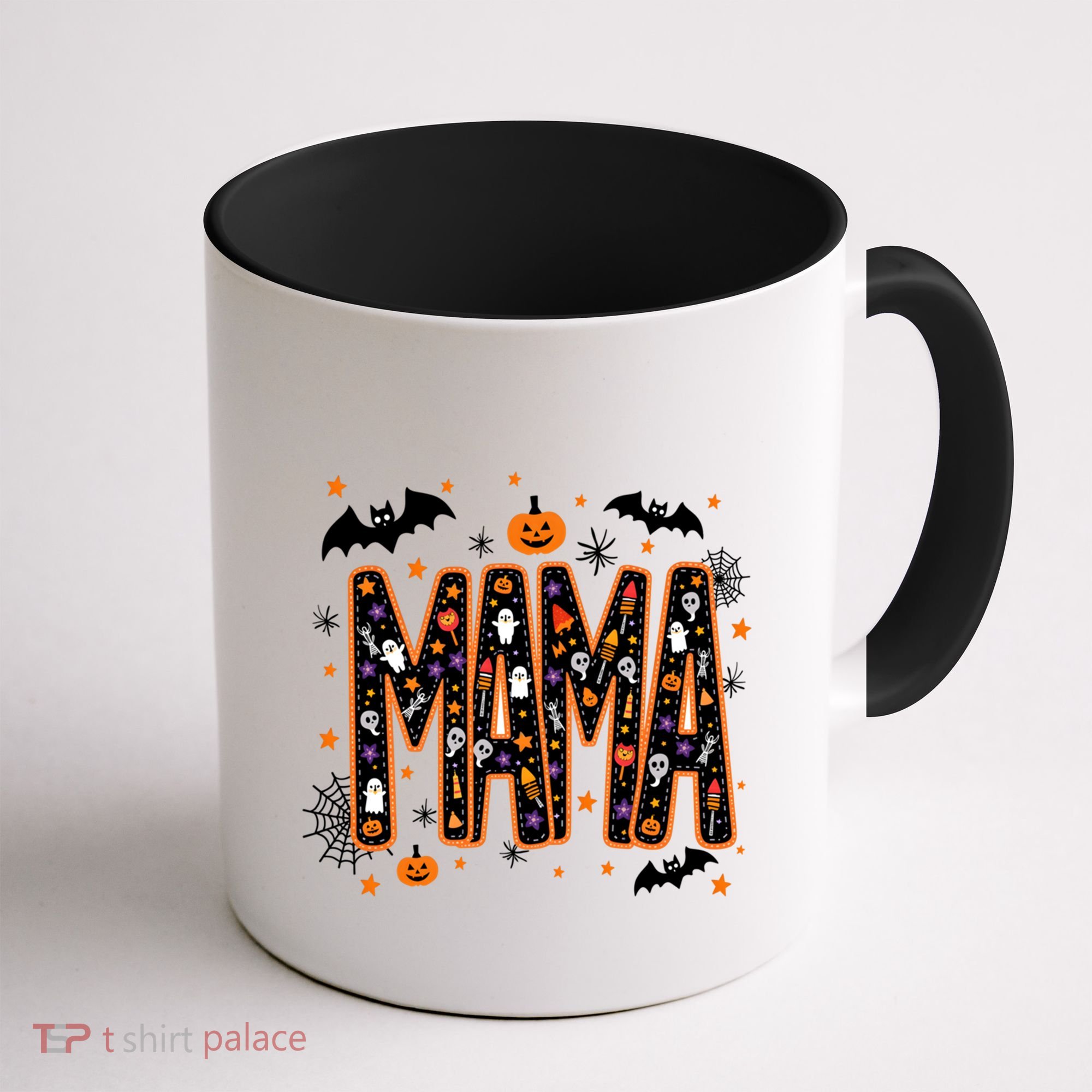 Halloween Mama Spooky Vibes Mama With Spider Gift Coffee Mug