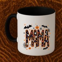 Halloween Mama Spooky Vibes Mama With Spider Gift Coffee Mug thumb 2