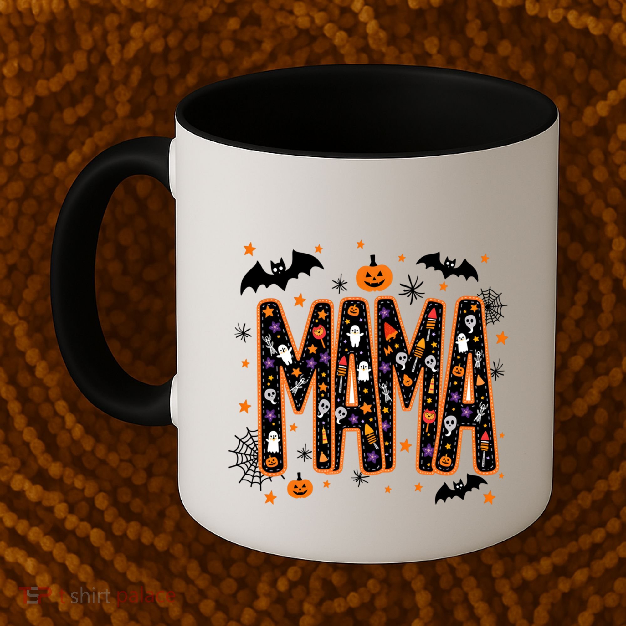 Halloween Mama Spooky Vibes Mama With Spider Gift Coffee Mug