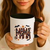 Halloween Mama Spooky Vibes Mama With Spider Gift Coffee Mug thumb 3