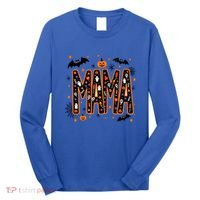 Halloween Mama Spooky Vibes Mama With Spider Gift Long Sleeve Shirt thumb 0