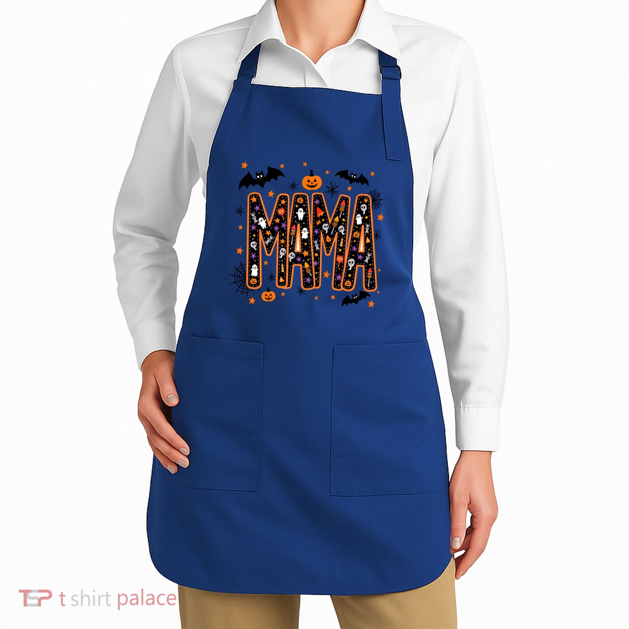 Halloween Mama Spooky Vibes Mama With Spider Gift Apron