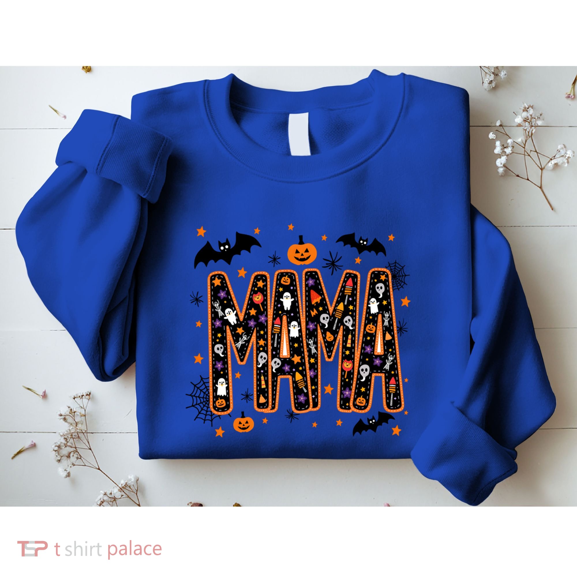 Halloween Mama Spooky Vibes Mama With Spider Gift Sweatshirt