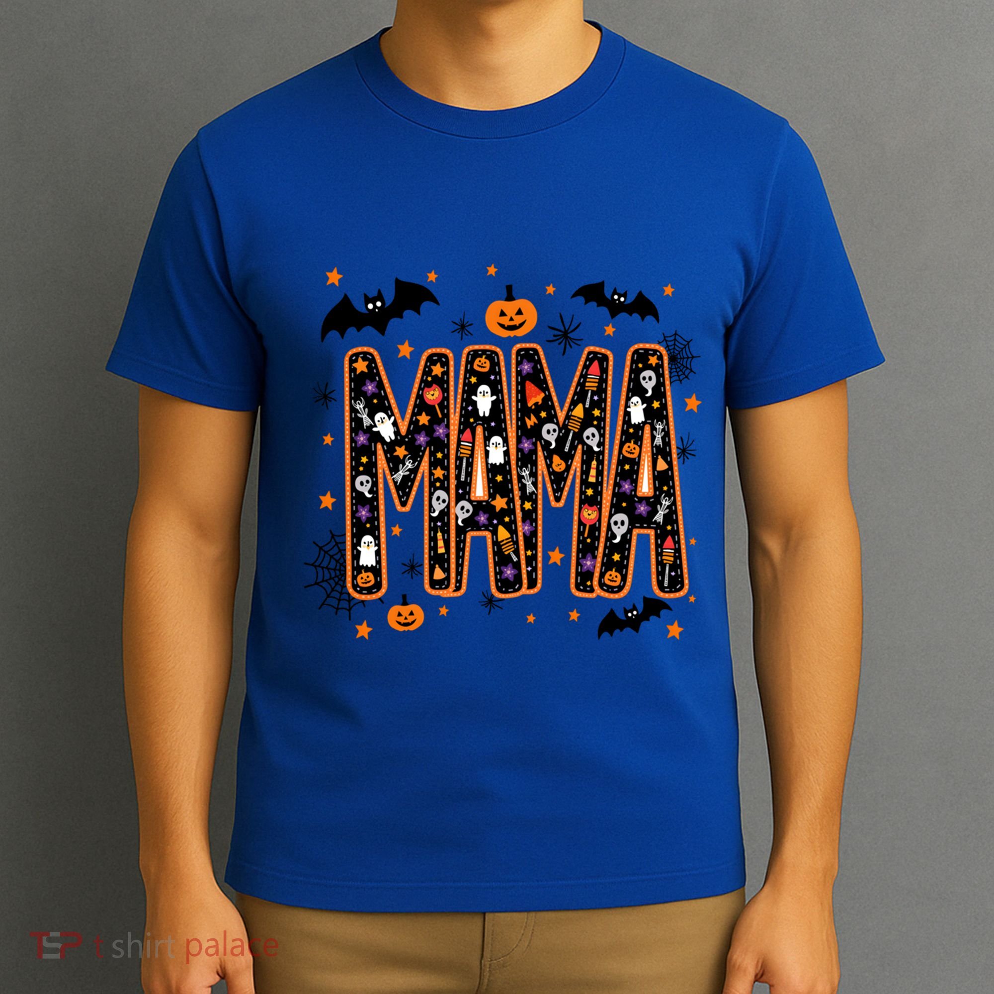 Halloween Mama Spooky Vibes Mama With Spider Gift T-Shirt