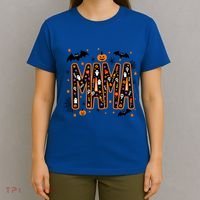 Halloween Mama Spooky Vibes Mama With Spider Gift T-Shirt thumb 4