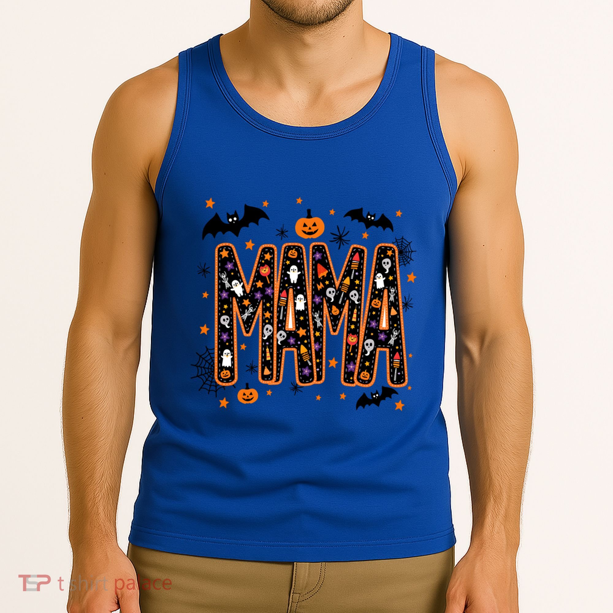 Halloween Mama Spooky Vibes Mama With Spider Gift Tank Top