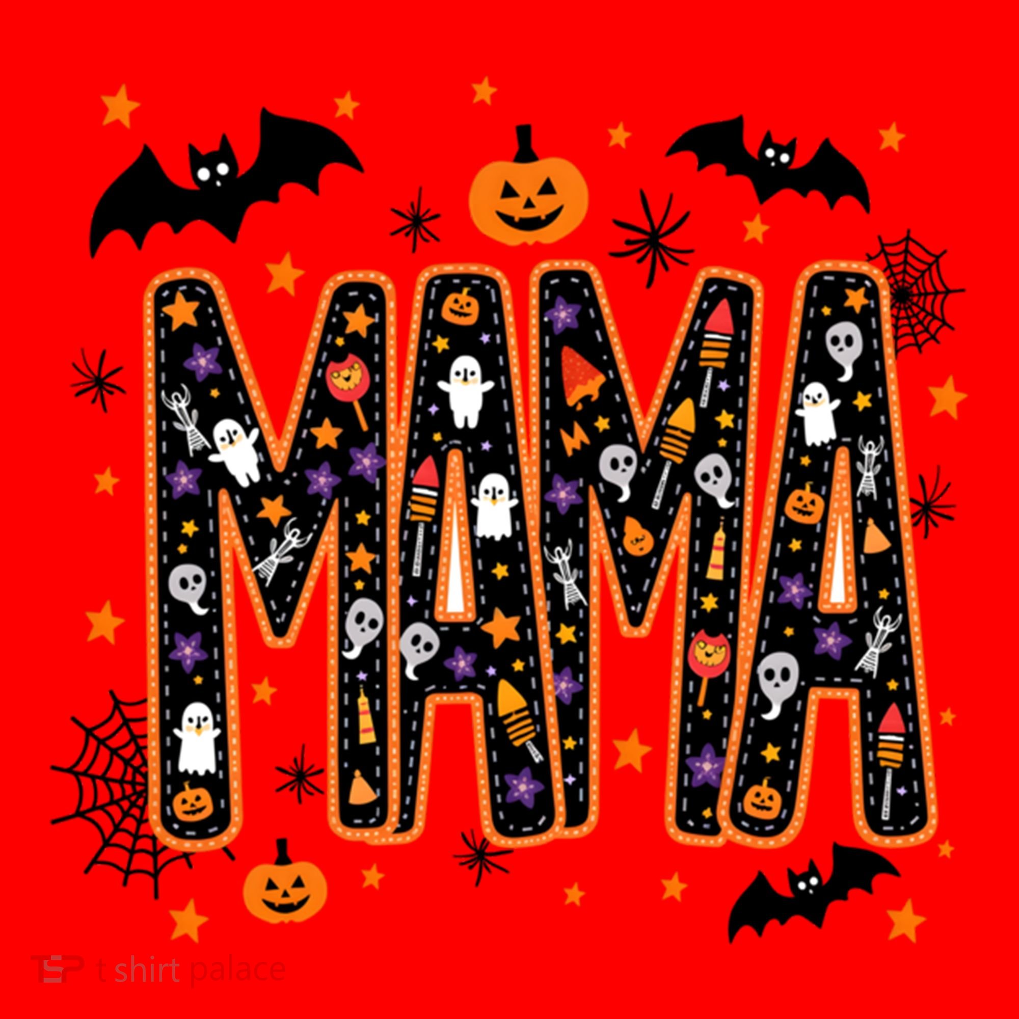 Halloween Mama Spooky Vibes Mama With Spider Gift Santa Hat