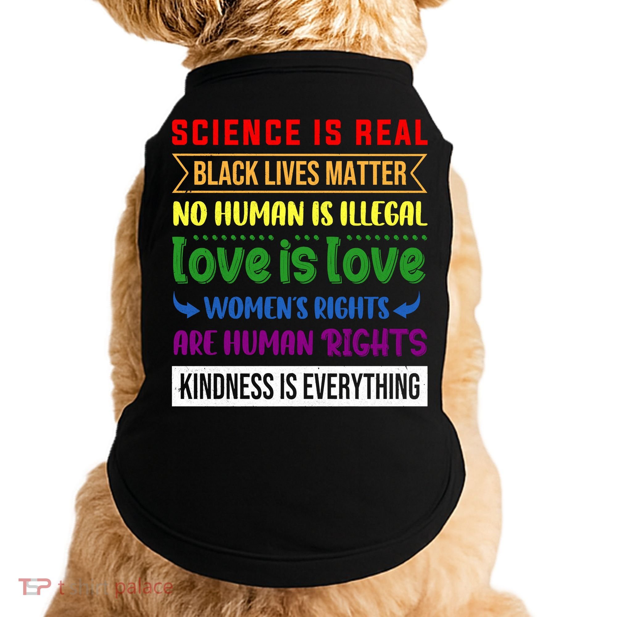 History Month Science Is Real Black Live Matter LGBT Pride Doggie Tank