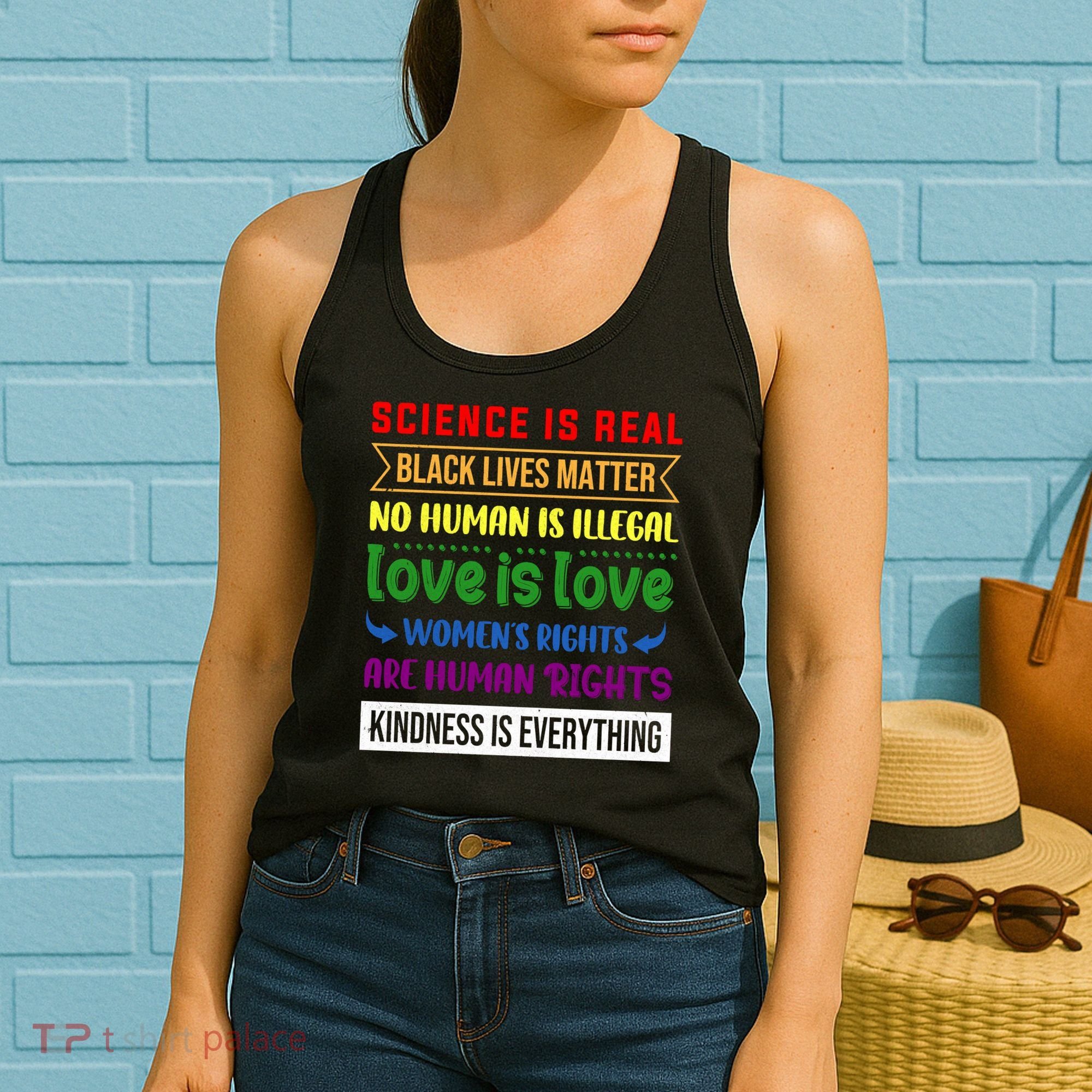 History Month Science Is Real Black Live Matter LGBT Pride Women's Tank Top