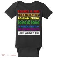 History Month Science Is Real Black Live Matter LGBT Pride Baby Bodysuit thumb 0