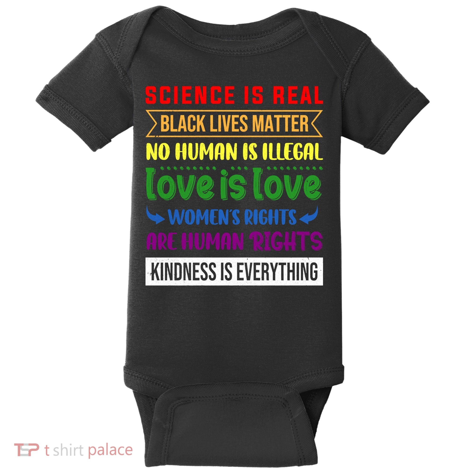 History Month Science Is Real Black Live Matter LGBT Pride Baby Bodysuit