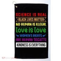 History Month Science Is Real Black Live Matter LGBT Pride Golf Towel thumb 0