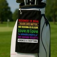 History Month Science Is Real Black Live Matter LGBT Pride Golf Towel thumb 2