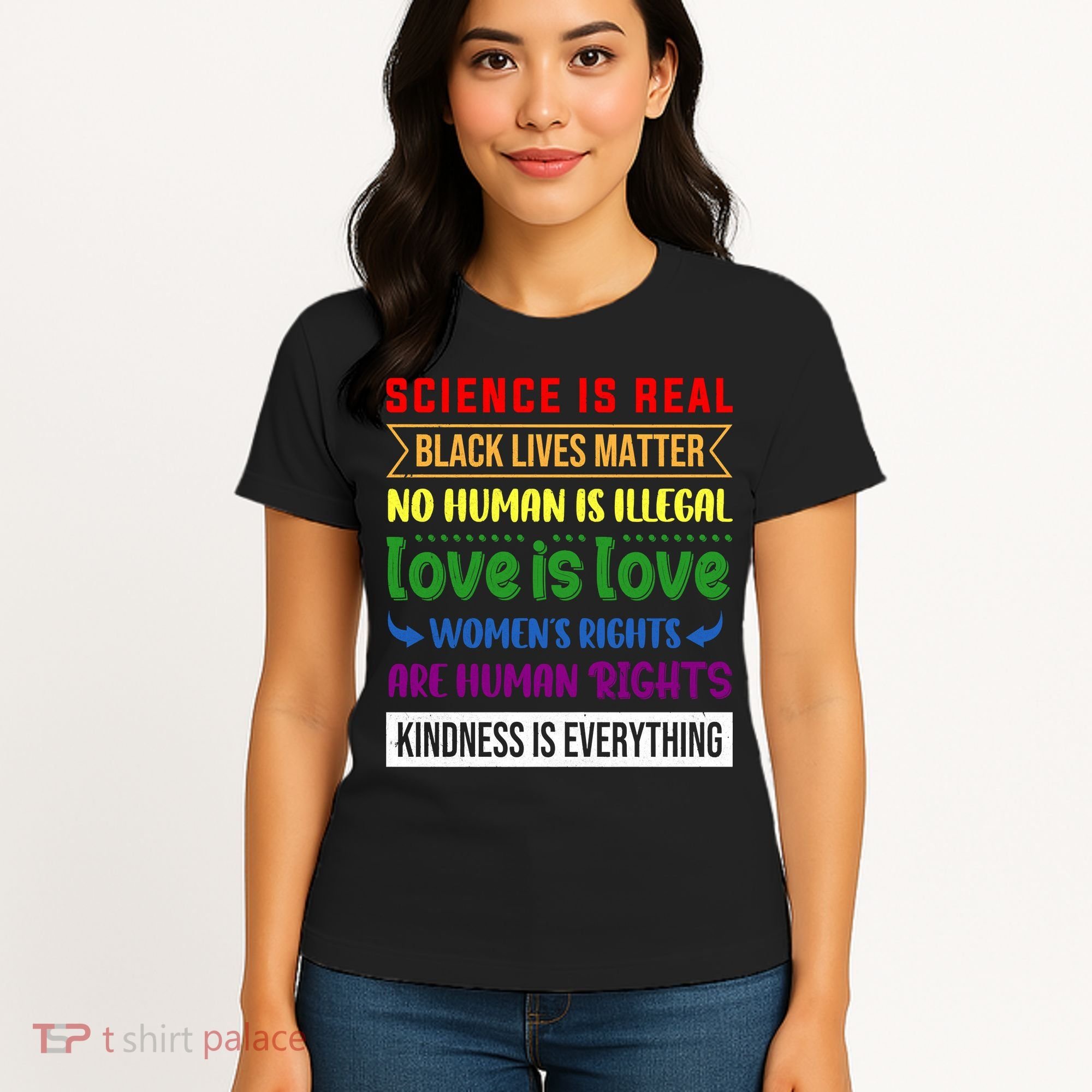 History Month Science Is Real Black Live Matter LGBT Pride Women's T-Shirt