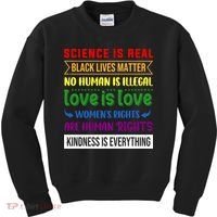 History Month Science Is Real Black Live Matter LGBT Pride Kids Sweatshirt thumb 0