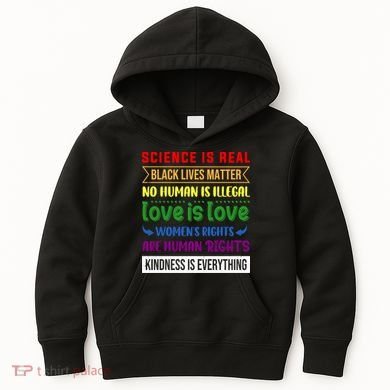 History Month Science Is Real Black Live Matter LGBT Pride Kids Hoodie