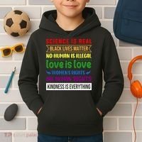 History Month Science Is Real Black Live Matter LGBT Pride Kids Hoodie thumb 2