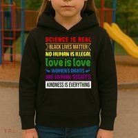 History Month Science Is Real Black Live Matter LGBT Pride Kids Hoodie thumb 3