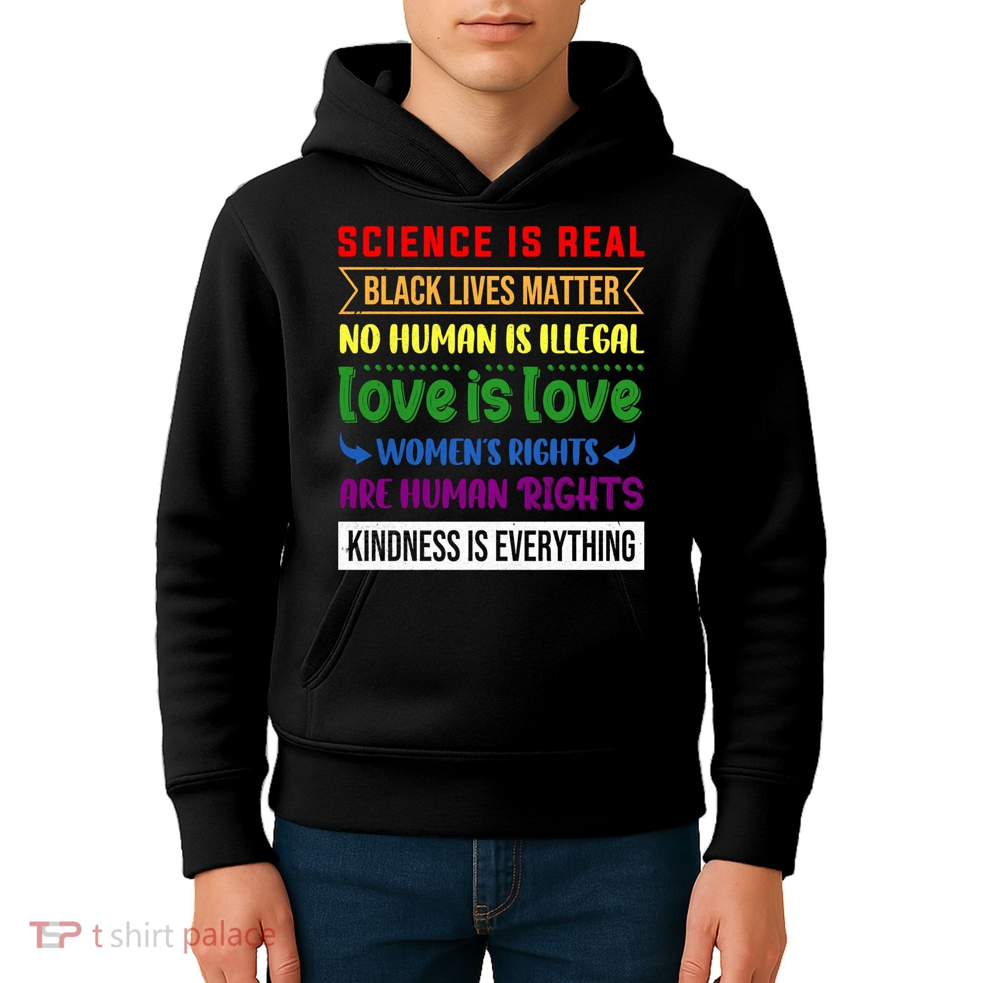 History Month Science Is Real Black Live Matter LGBT Pride Kids Hoodie