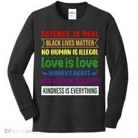 History Month Science Is Real Black Live Matter LGBT Pride Kids Long Sleeve Shirt thumb 0