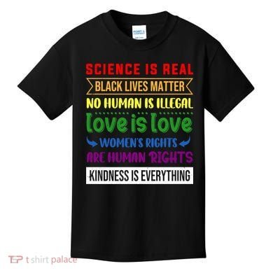 History Month Science Is Real Black Live Matter LGBT Pride Kids T-Shirt