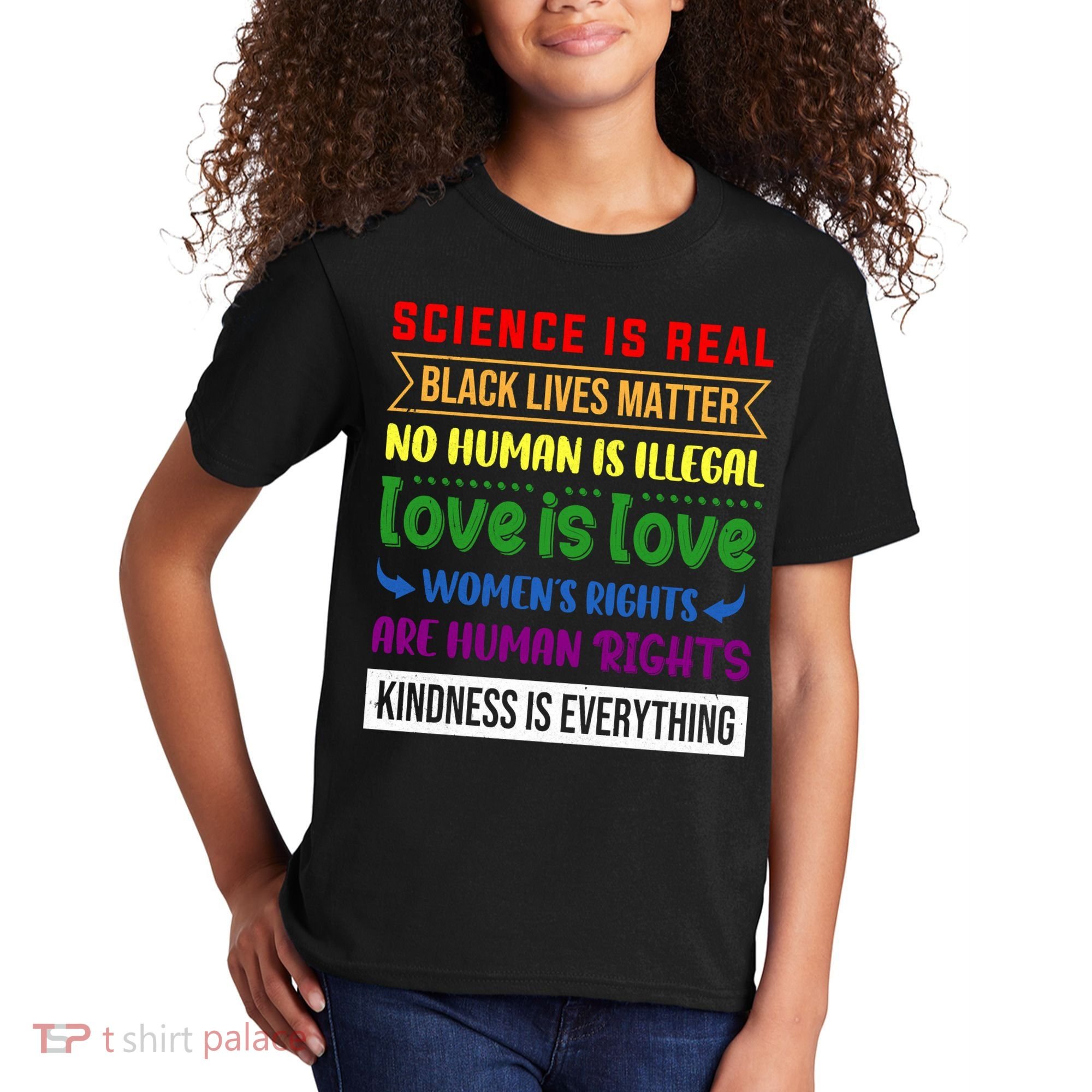 History Month Science Is Real Black Live Matter LGBT Pride Kids T-Shirt