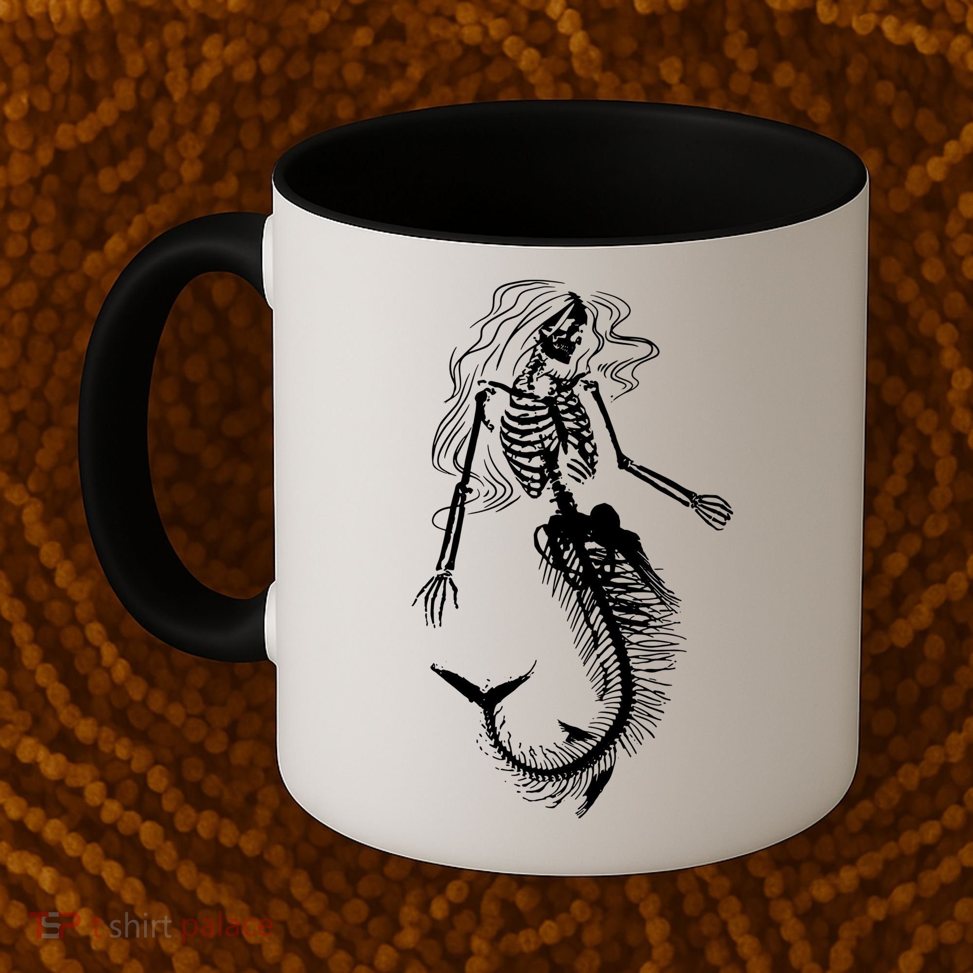 Halloween Mermaid Skeleton Coffee Mug