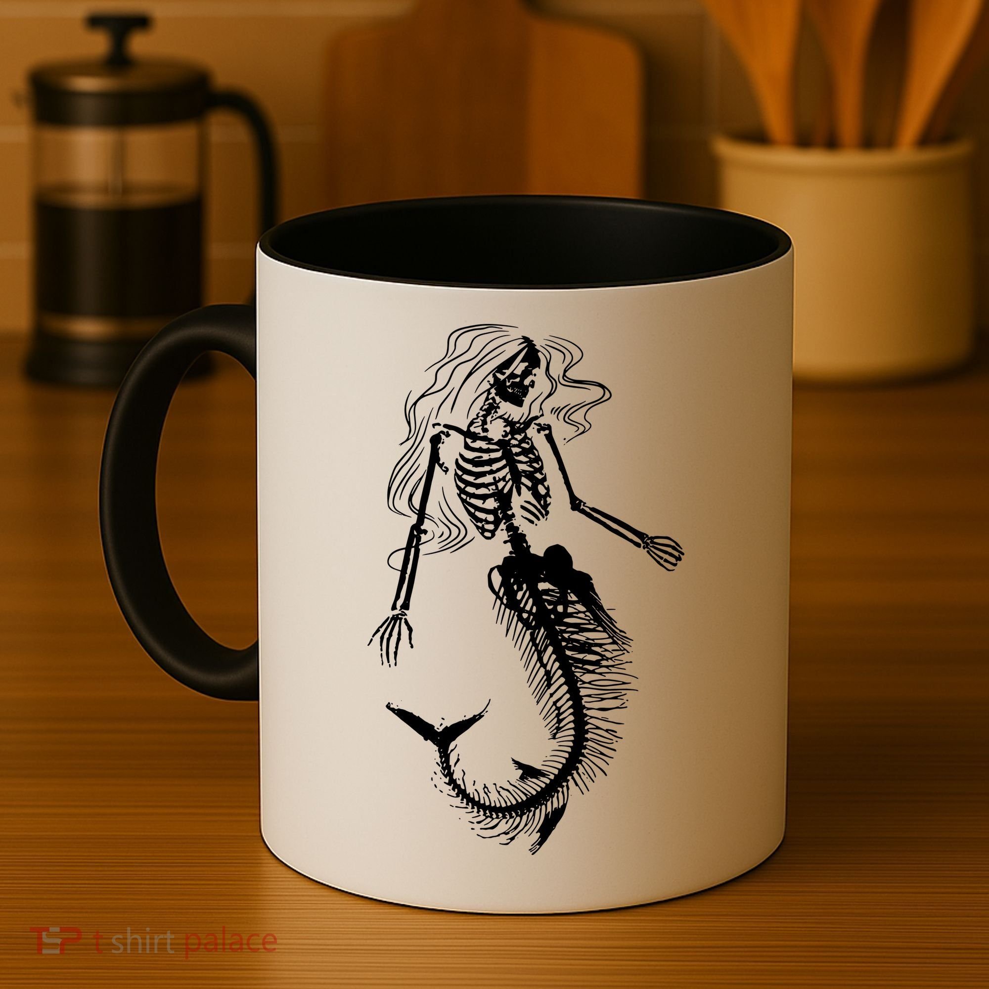 Halloween Mermaid Skeleton Coffee Mug