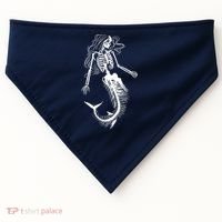 Halloween Mermaid Skeleton USA-Made Doggie Bandana thumb 0