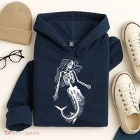 Halloween Mermaid Skeleton Hoodie thumb 4