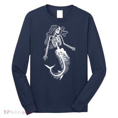 Halloween Mermaid Skeleton Long Sleeve Shirt