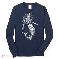 Halloween Mermaid Skeleton Long Sleeve Shirt thumb 0