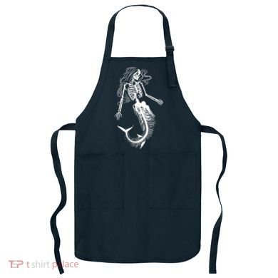 Halloween Mermaid Skeleton Apron