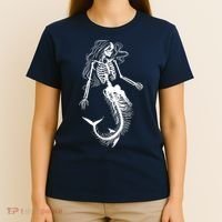 Halloween Mermaid Skeleton T-Shirt thumb 4