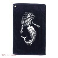 Halloween Mermaid Skeleton Golf Towel thumb 0