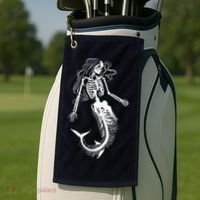 Halloween Mermaid Skeleton Golf Towel thumb 2