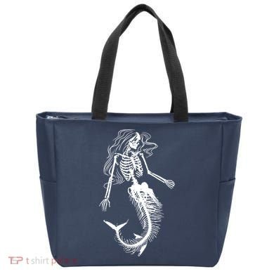 Halloween Mermaid Skeleton Tote Bag