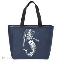 Halloween Mermaid Skeleton Tote Bag thumb 0