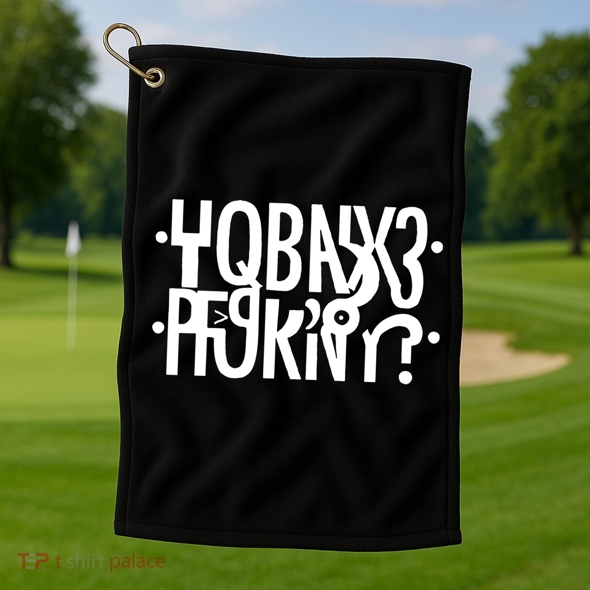 Hidden Message Secret Horny Funny Golf Towel