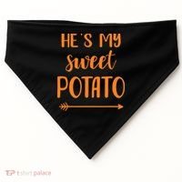 He's my sweet potato for matching couple thanksgiving USA-Made Doggie Bandana thumb 0