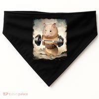 Hamster Muscle Training Weightlifting Cute Gift USA-Made Doggie Bandana thumb 0