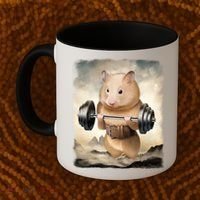 Hamster Muscle Training Weightlifting Cute Gift Coffee Mug thumb 2