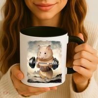 Hamster Muscle Training Weightlifting Cute Gift Coffee Mug thumb 3