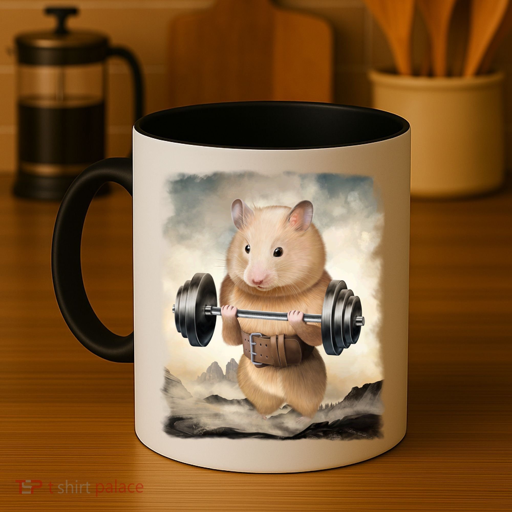 Hamster Muscle Training Weightlifting Cute Gift Coffee Mug