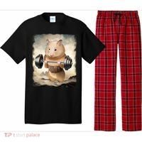 Hamster Muscle Training Weightlifting Cute Gift Pajama Set thumb 0