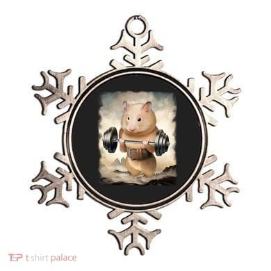 Hamster Muscle Training Weightlifting Cute Gift Ornament