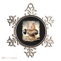 Hamster Muscle Training Weightlifting Cute Gift Ornament thumb 0